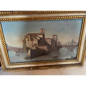TABLEAU DE L'ILE TIBERINE ROME
