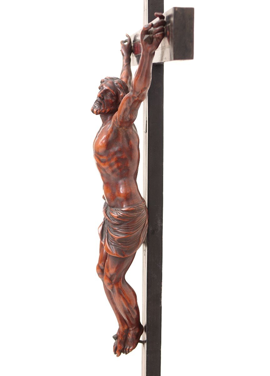 Crucifix En Buis Et écaille De Tortue-photo-2