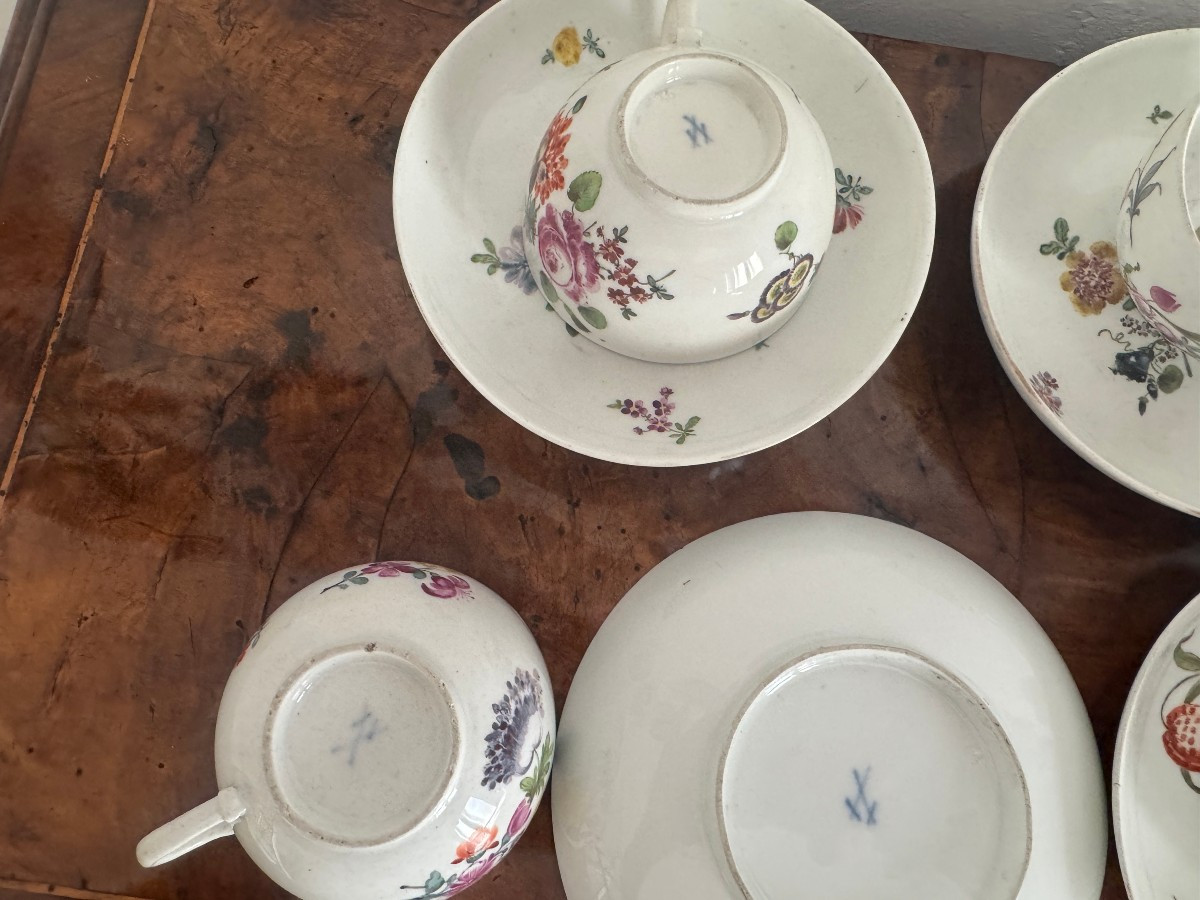 Group Of Six Cups Meissen-photo-2
