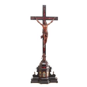 Crucifix In Boxwood And Tortoise Shell