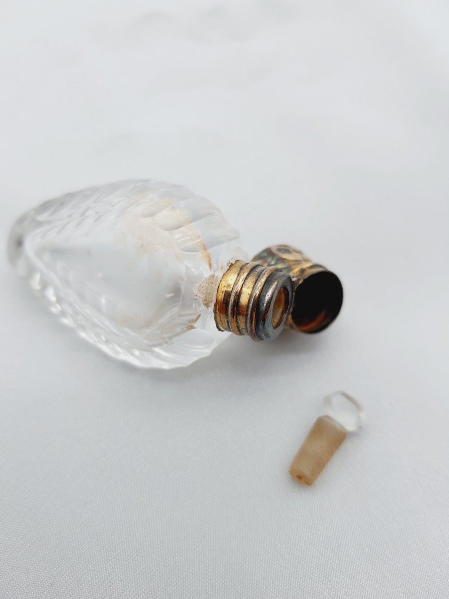 Cut Crystal And Silver Miniature Salt Flask-photo-2