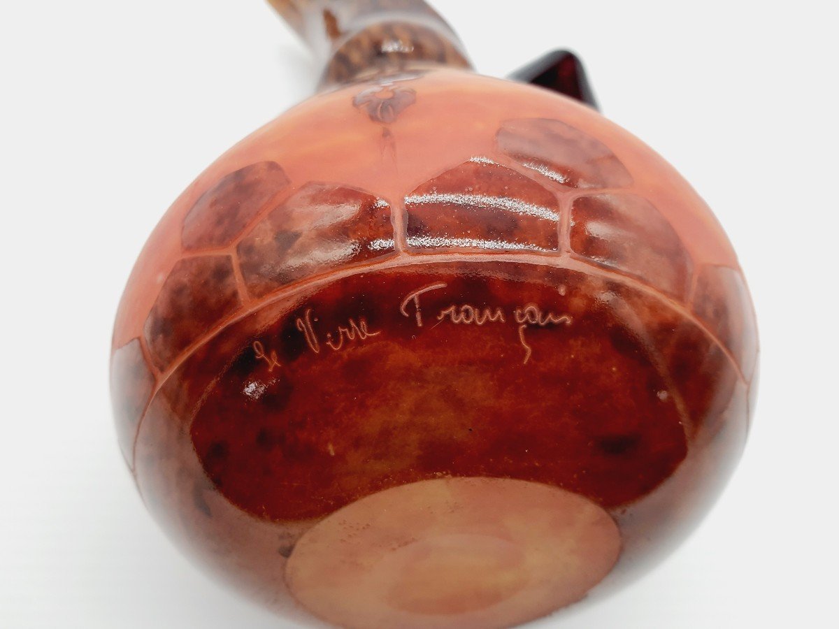 Le verre français important pichet modèle   "chênes"   1922-1925-photo-1
