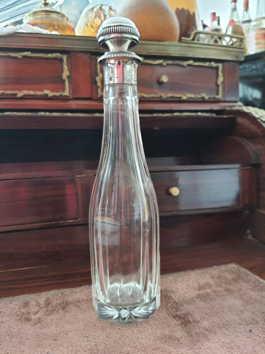 Old Crystal And Silver Bottle Hallmark Minerva-photo-2