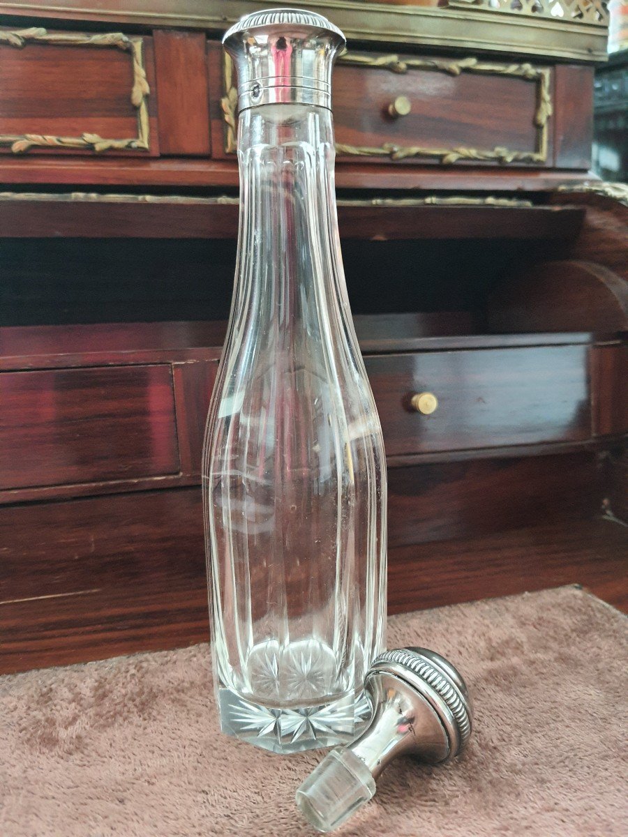 Old Crystal And Silver Bottle Hallmark Minerva-photo-1