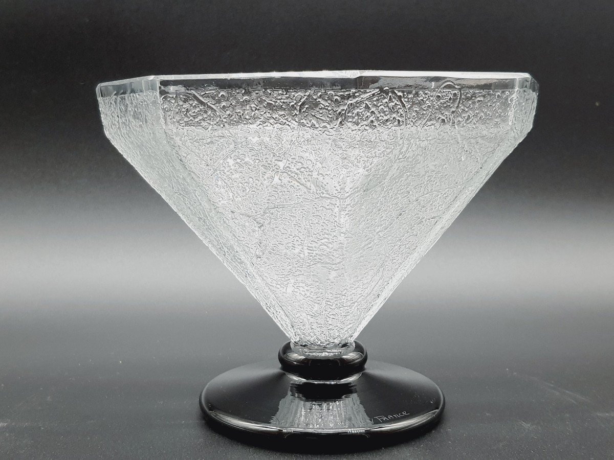 Daum Crystal Coupe Serpentine Decor Circa 1930-photo-4