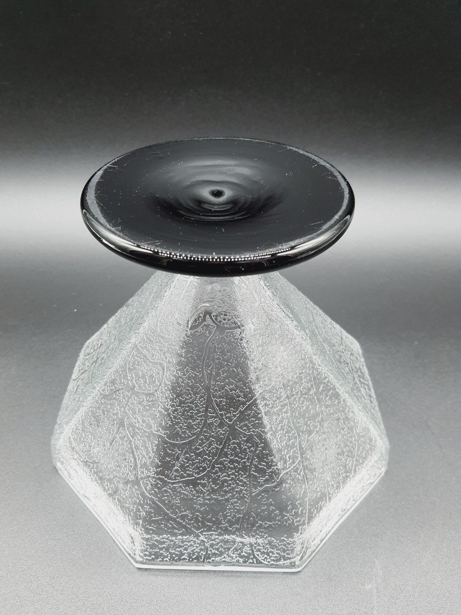 Daum Crystal Coupe Serpentine Decor Circa 1930-photo-2