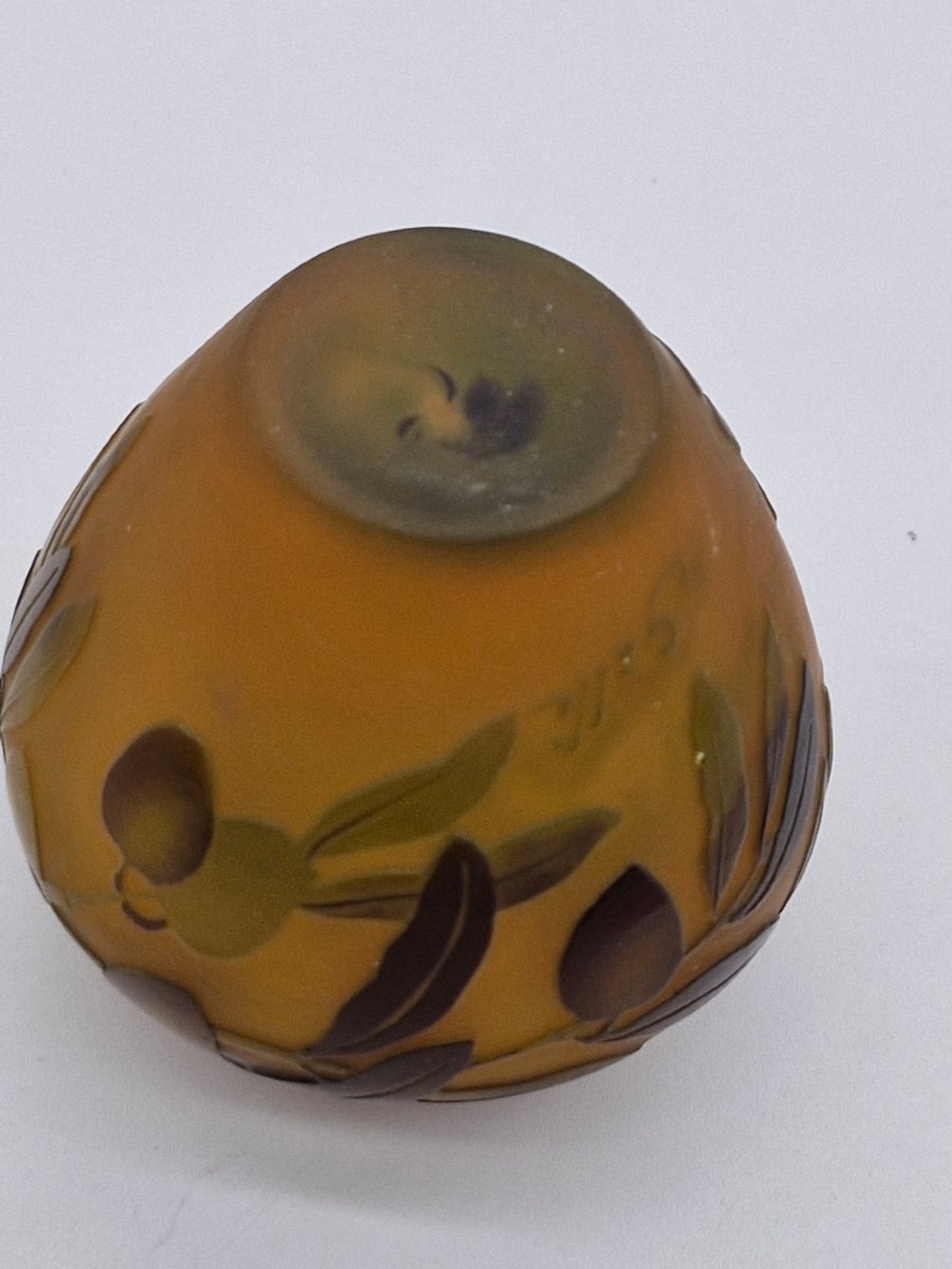 Gallé Vase Decorated With Olives And Olive Leaves-photo-4
