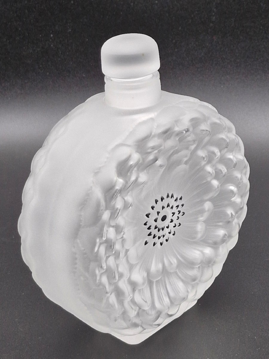 Lalique Bottle With Dahlia Decor, 21cm