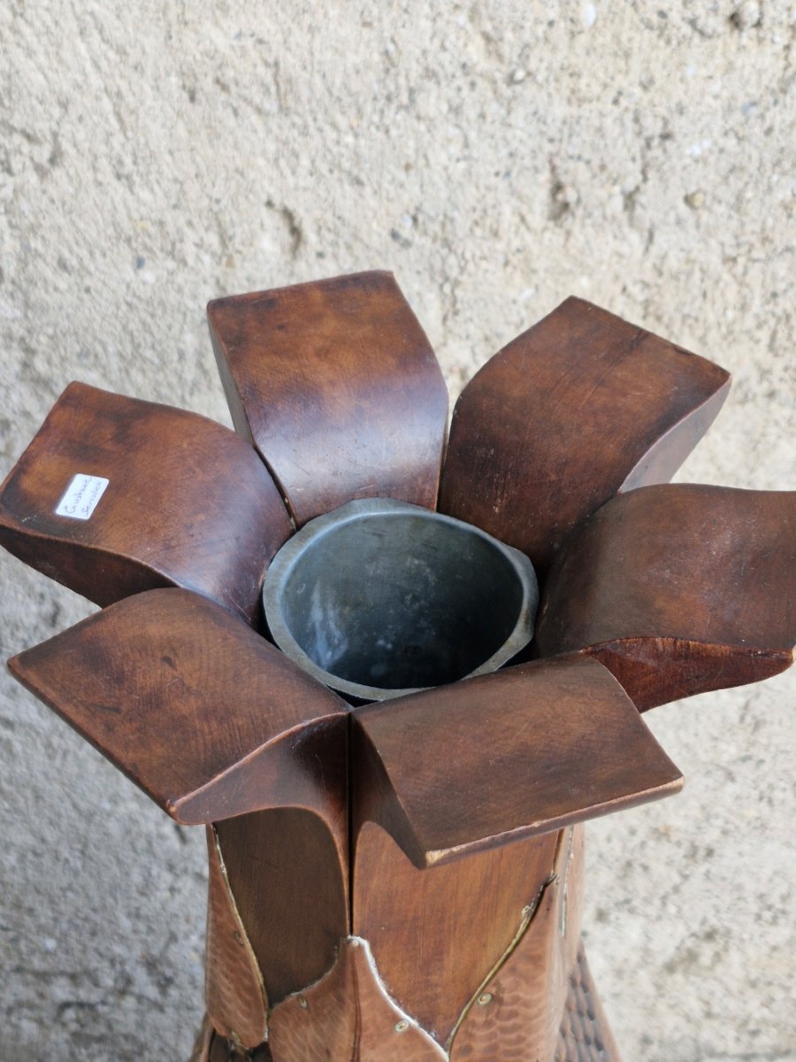 Gustave Serrurier Bovy ( 1858-1910) vase de parquet art déco-photo-1