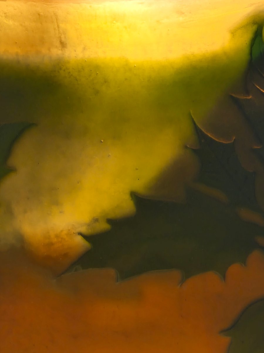 Gallé Vase In The Shape Of A Chalice, Known As A "balloon Glass", Decorated With Holly.-photo-2