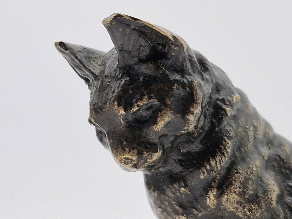 Bronze Cat Barye, Dark Brown Patina, Golden Brown-photo-4