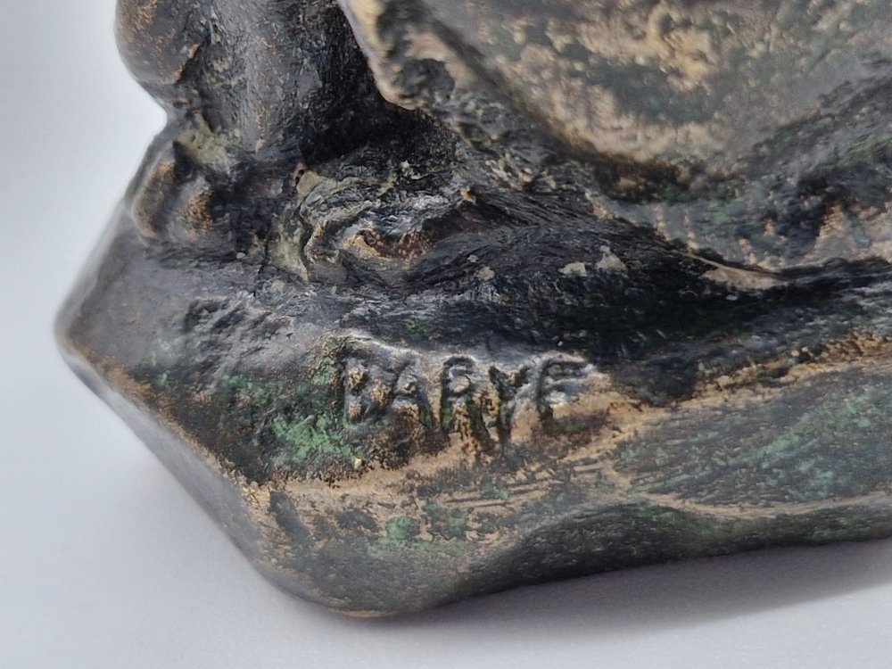 Bronze Cat Barye, Dark Brown Patina, Golden Brown-photo-1