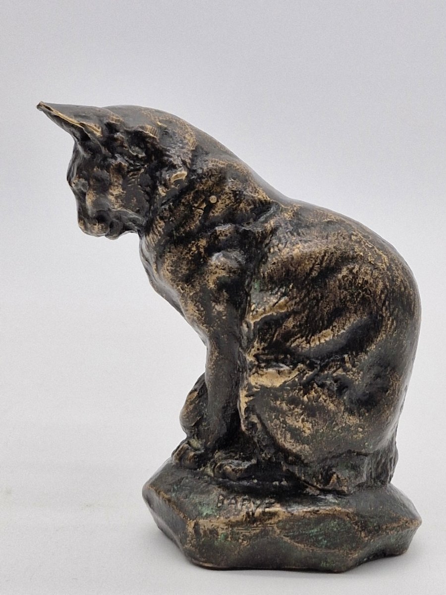 Bronze Cat Barye, Dark Brown Patina, Golden Brown-photo-4