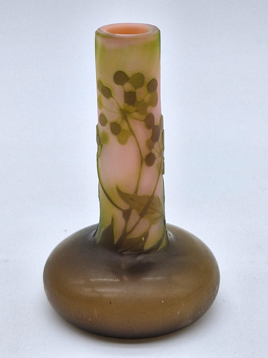 Vase Gallé miniature soliflore décor Ombelle