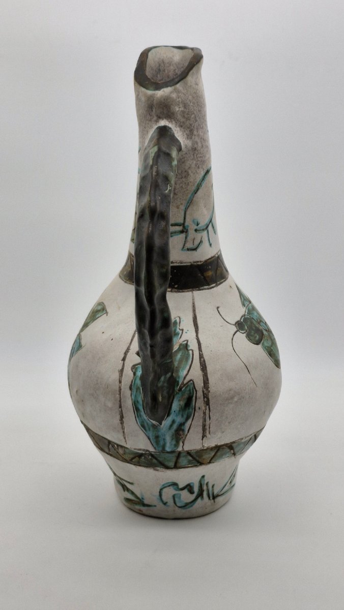 Pichet Jérôme Massier 1850-1926  Vallauris taille importante 44cm de haut-photo-1
