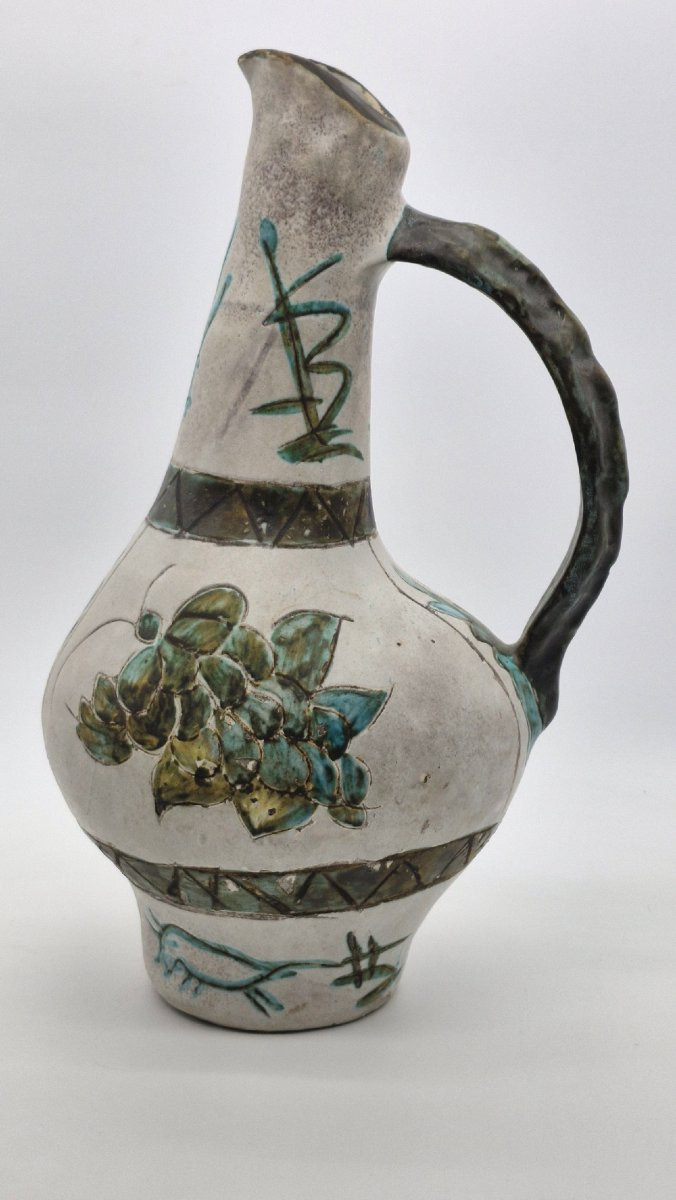 Pichet Jérôme Massier 1850-1926  Vallauris taille importante 44cm de haut