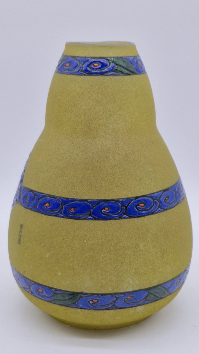 Vase LEUNE décor frises et médaillon  1900-1930-photo-3
