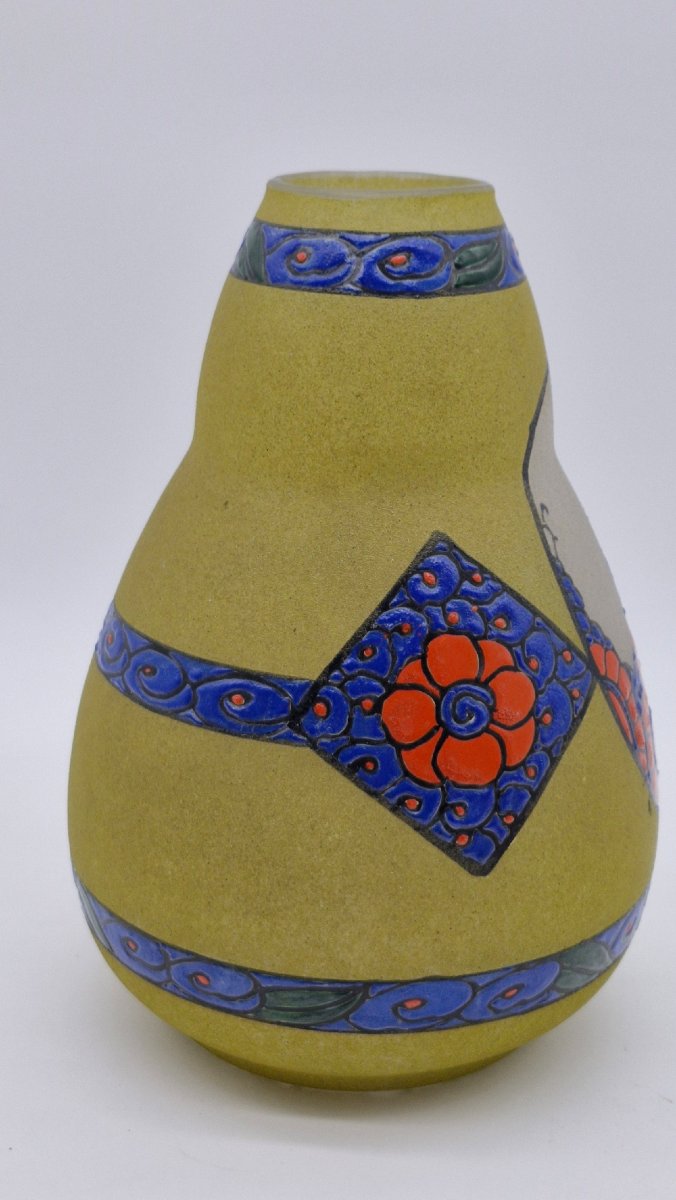 Vase LEUNE décor frises et médaillon  1900-1930-photo-4