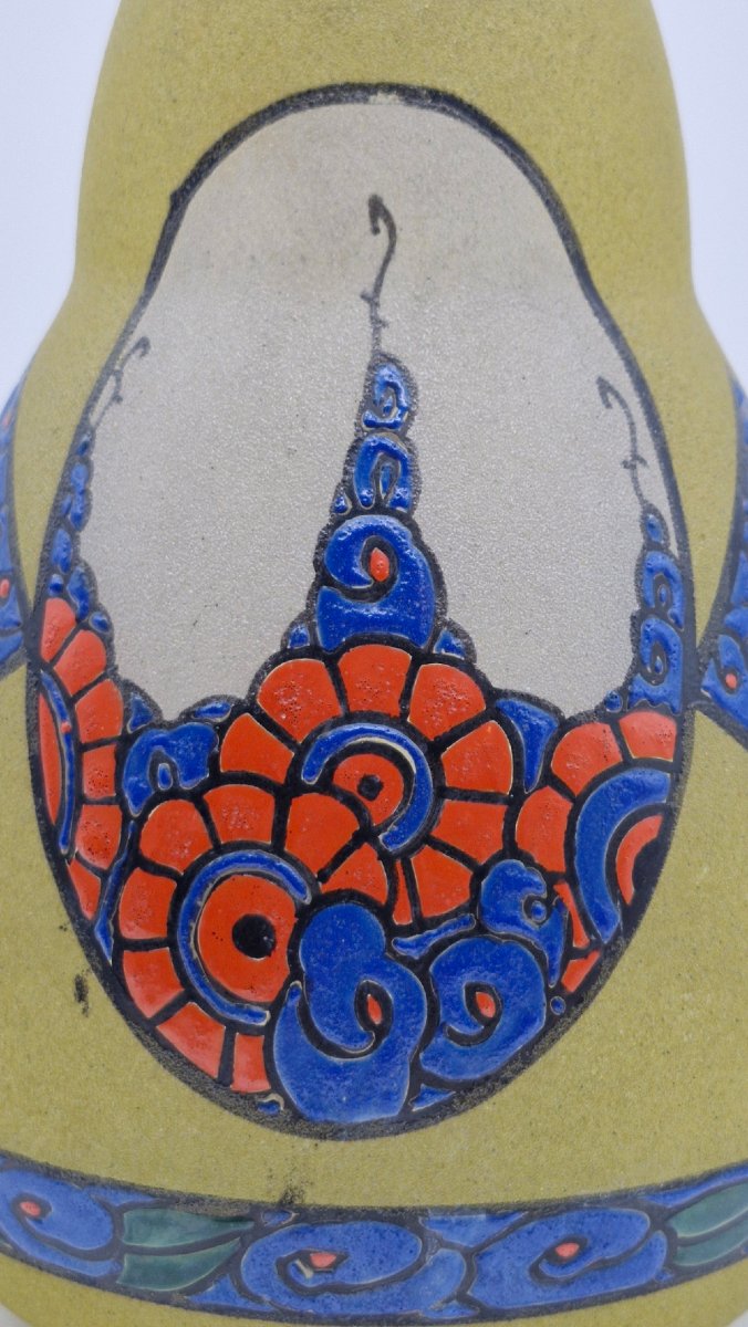 Vase LEUNE décor frises et médaillon  1900-1930-photo-1