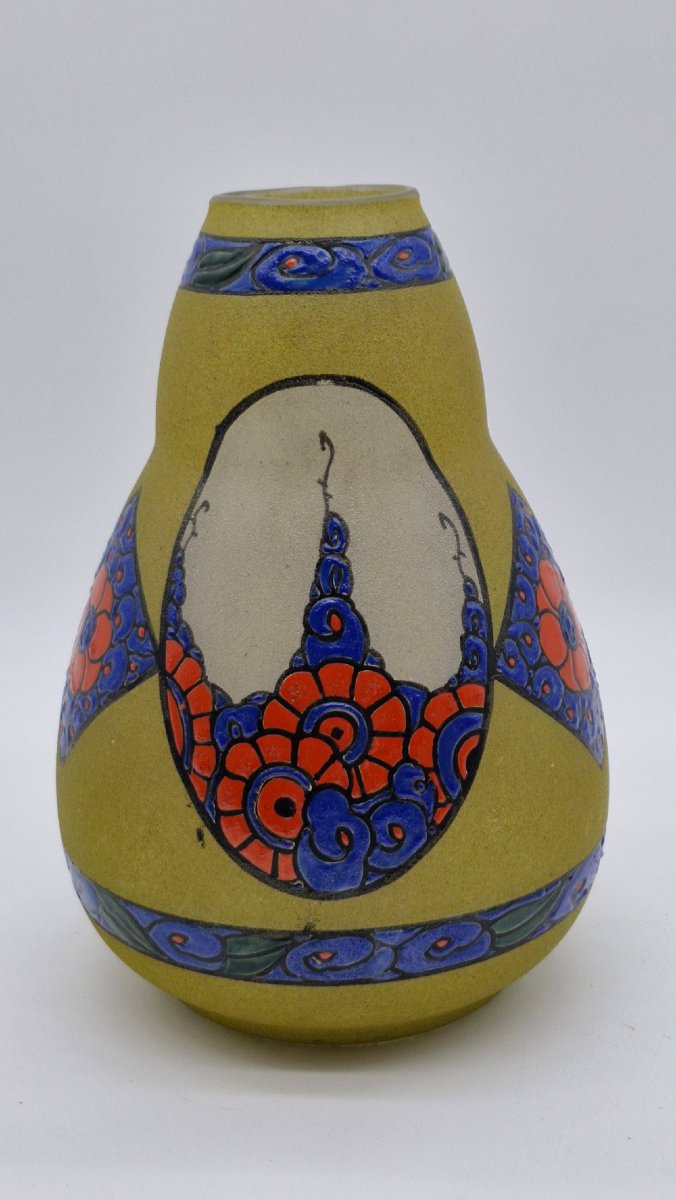 Vase LEUNE décor frises et médaillon  1900-1930
