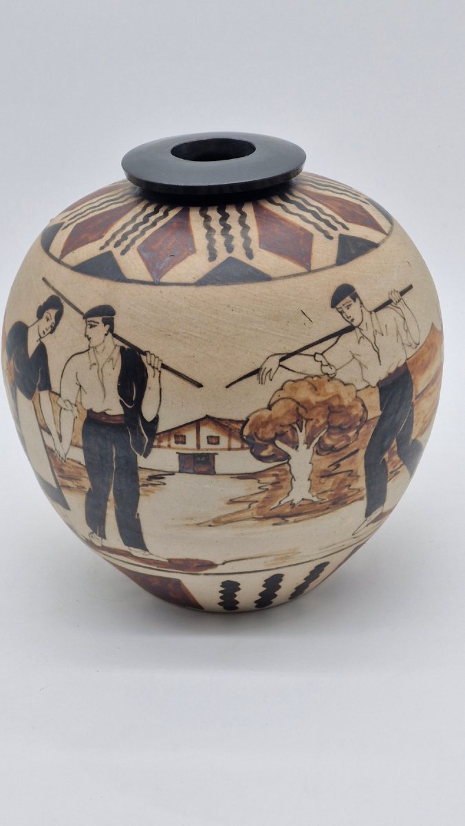 Ciboure Pottery Ball Vase By étienne Vilotte, 1922–1945-photo-4