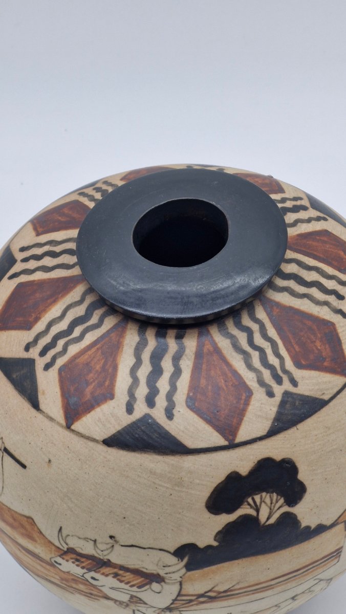 Ciboure Pottery Ball Vase By étienne Vilotte, 1922–1945-photo-1