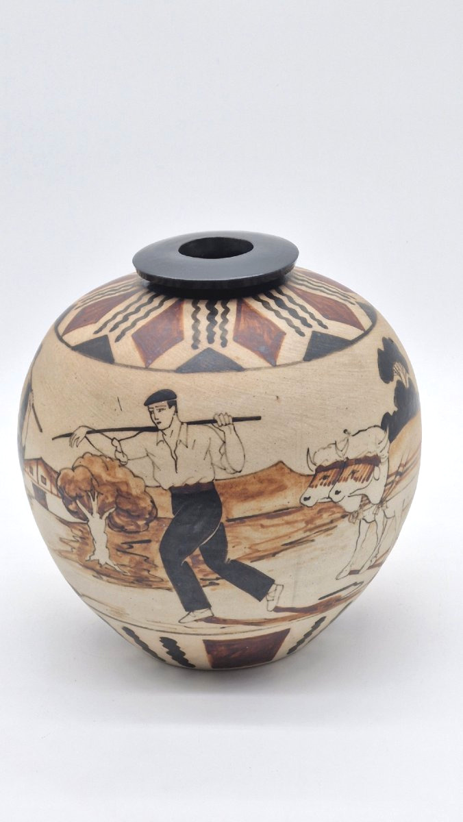 Ciboure Pottery Ball Vase By étienne Vilotte, 1922–1945