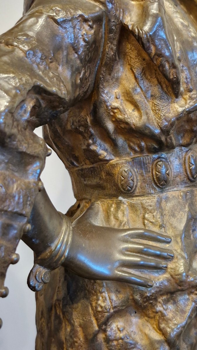 Bronze orientaliste "La porteuse d'eau" dit Rebecca , Gaston Leroux (1854-1942)  hauteur 83cm-photo-7