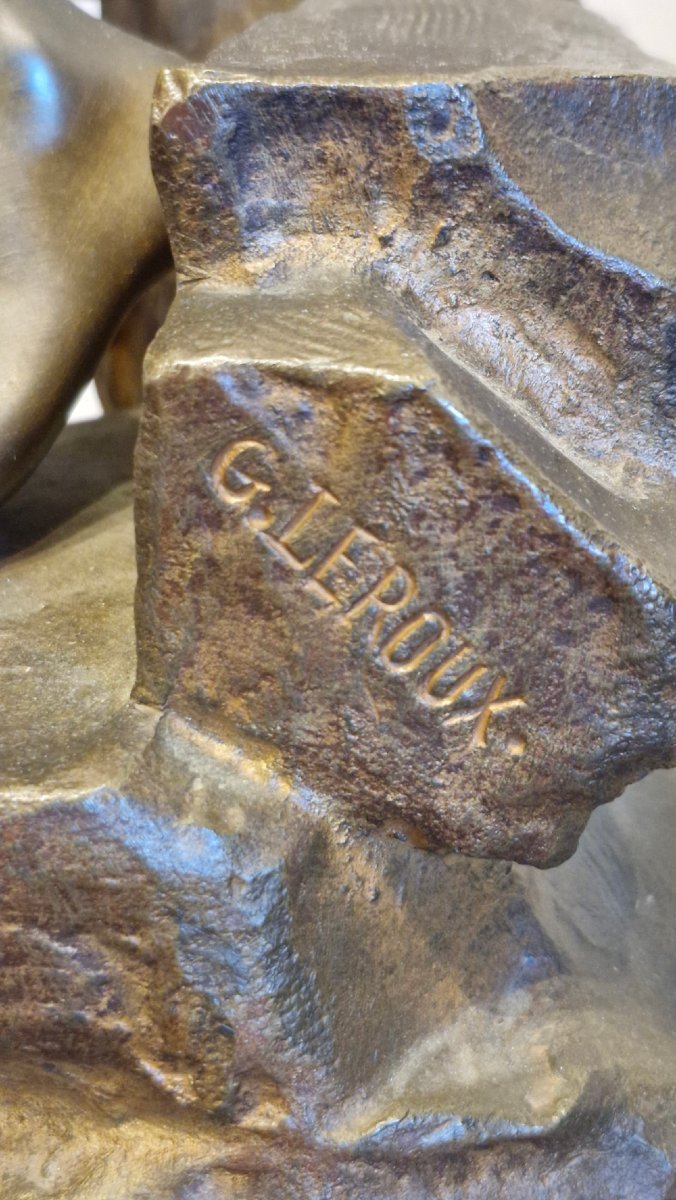 Bronze orientaliste "La porteuse d'eau" dit Rebecca , Gaston Leroux (1854-1942)  hauteur 83cm-photo-8