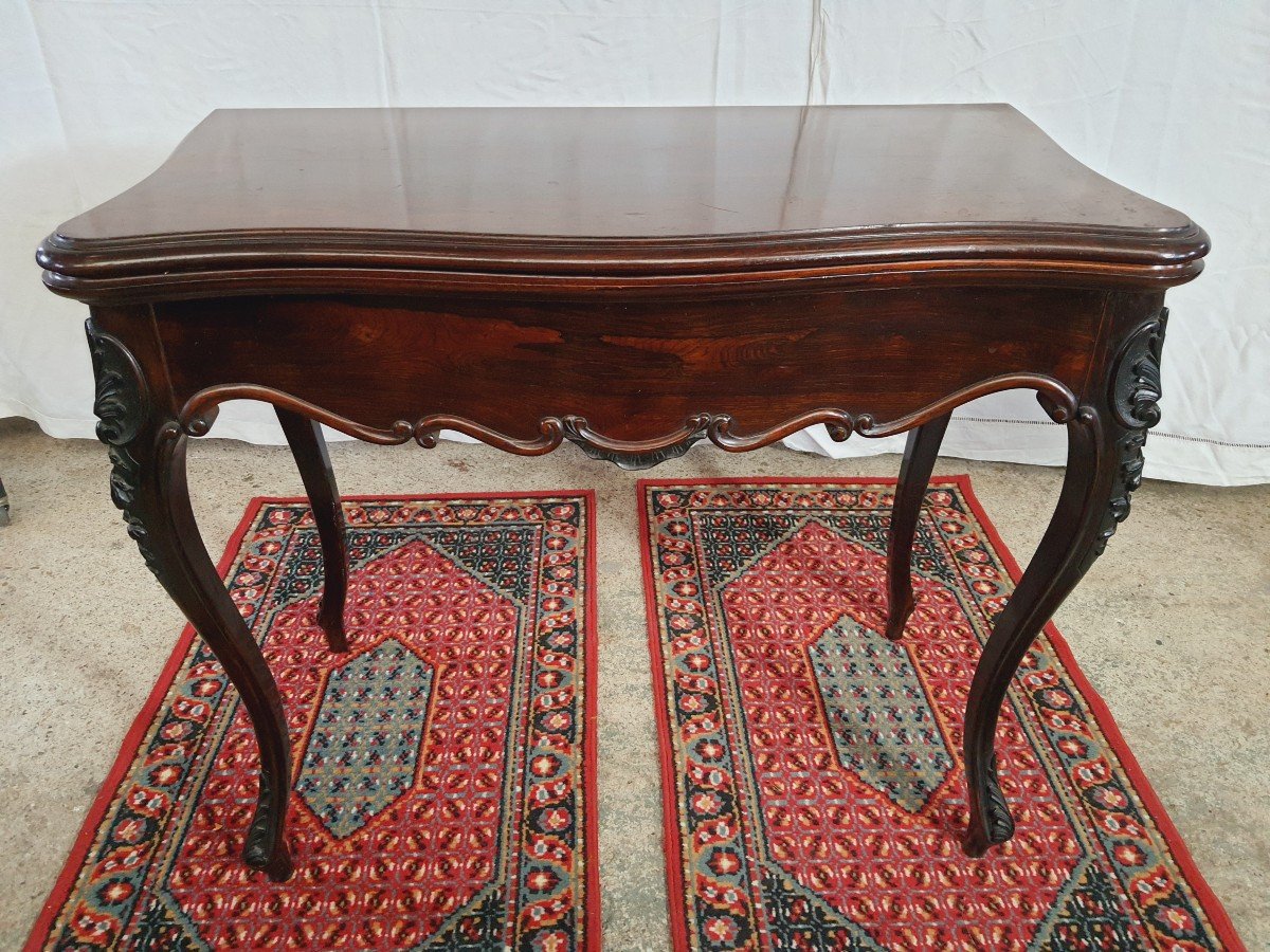 Table à Jeu Acajou Et Placage d'Acajou Style Louis XV-photo-3