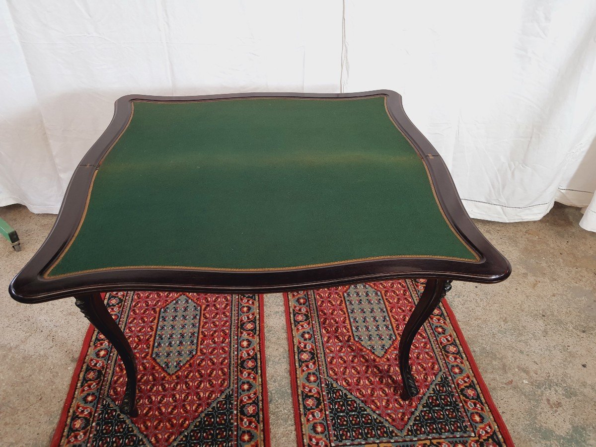 Table à Jeu Acajou Et Placage d'Acajou Style Louis XV-photo-2