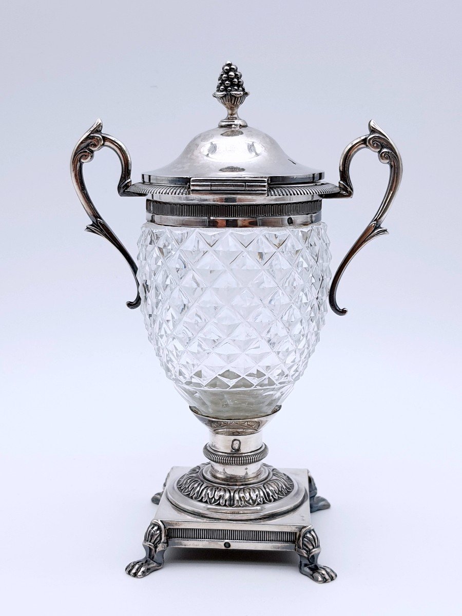 Crystal And Sterling Silver Jam Jar Old Man Hallmark-photo-3