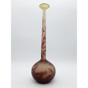 Gallé Soliflore Vase With Trumpet Neck Height 32.5cm 