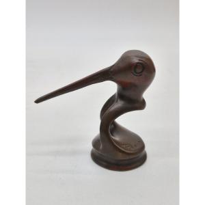 petit bronze tête de bécasse signé Redon  numéroté 2/8