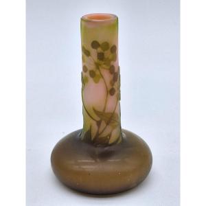 Vase Gallé miniature soliflore décor Ombelle