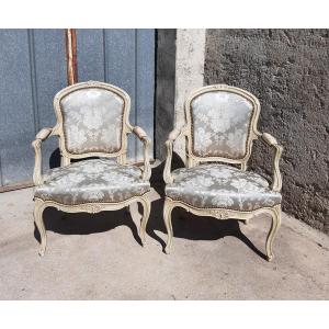 Pair Of Louis XV Style Cabriolet Armchair