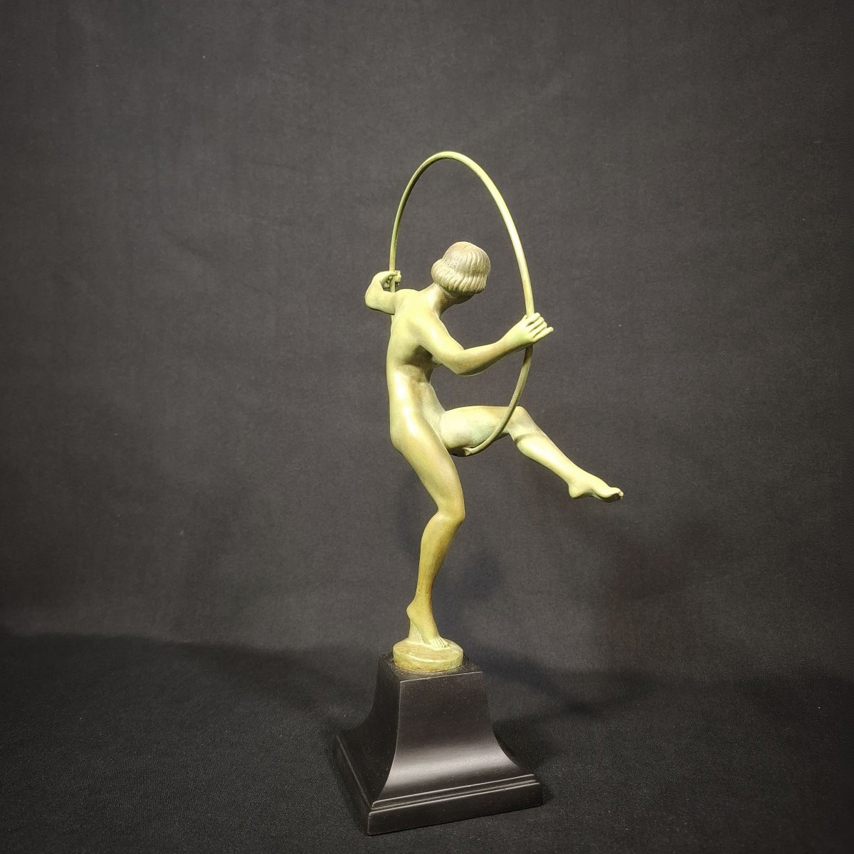 Hoop Dancer – Atelier Leverrier, Signed Briand (marcel Bouraine) Art Deco Sculpture-photo-2