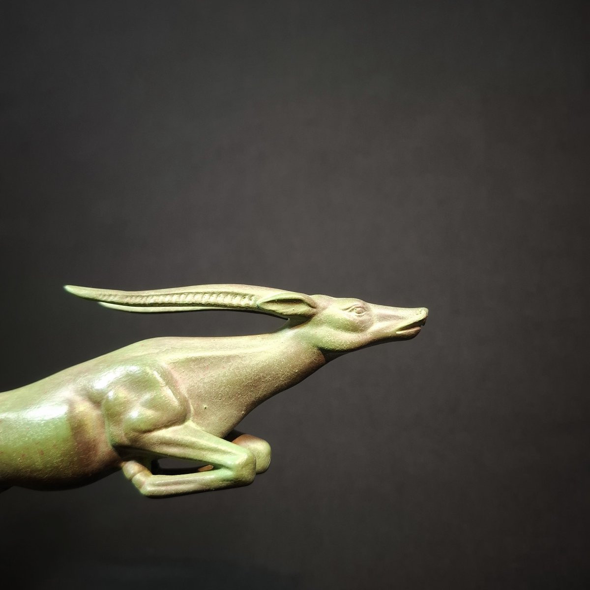 Atalanta With Antelope – Art Deco Sculpture By Demarco, Max Le Verrier, Art Cast-photo-6