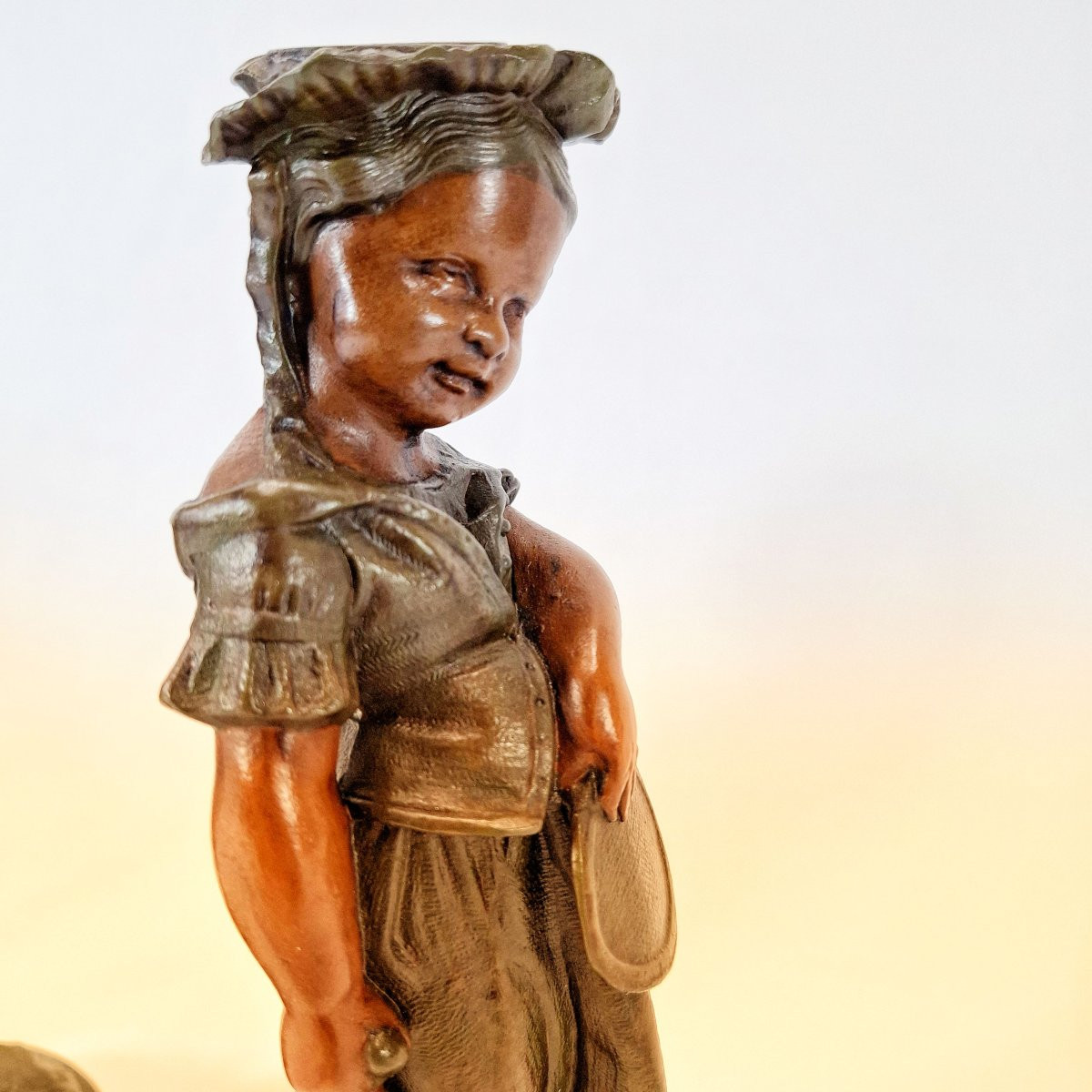 Pair Of Torches Children In Empire Costumes, émile Guillemin, Daumier, Humorous, Zinc.-photo-4