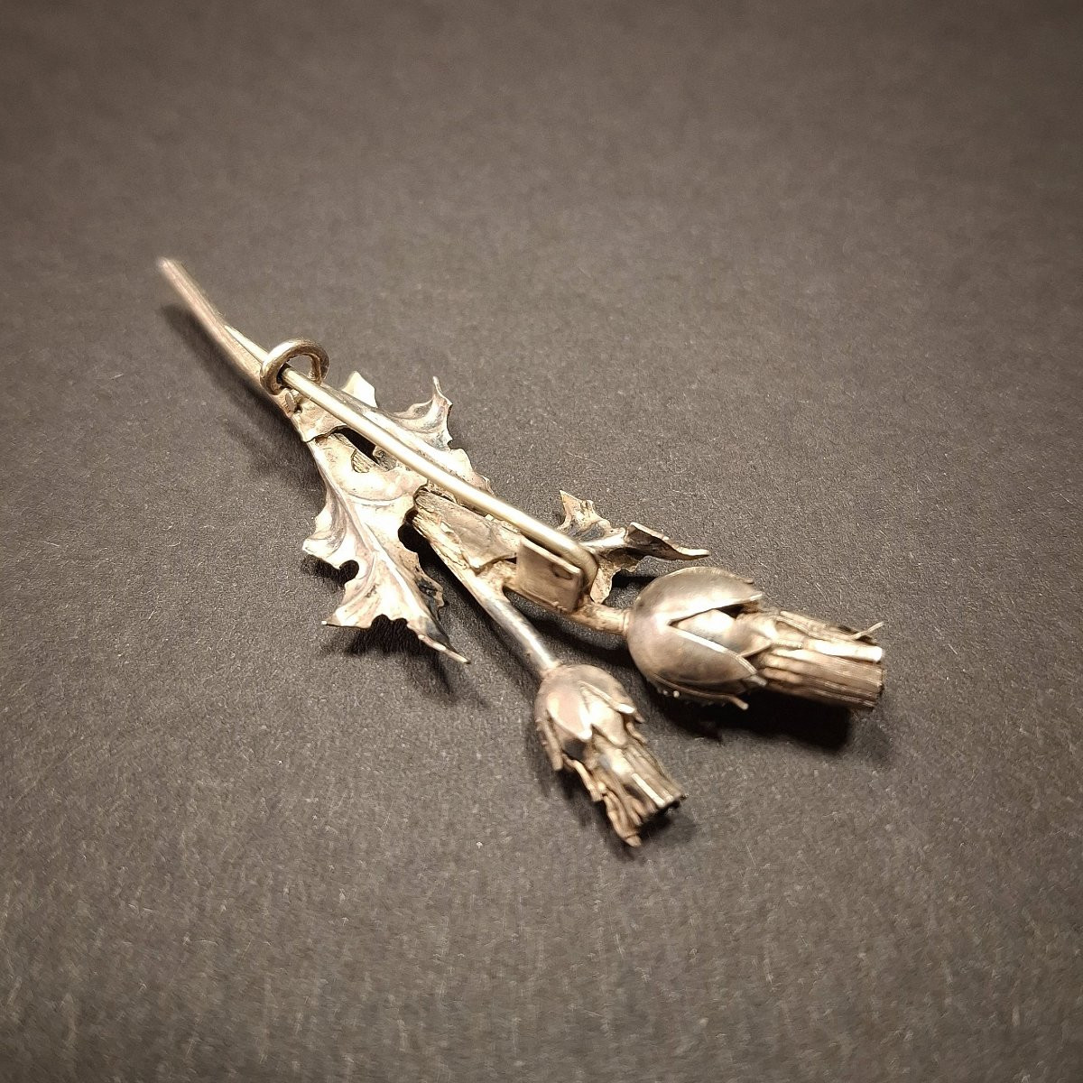 Art Nouveau Brooch In Solid Silver With A Thistle Motif, Attributed To André Kauffer Circa 1900-photo-4