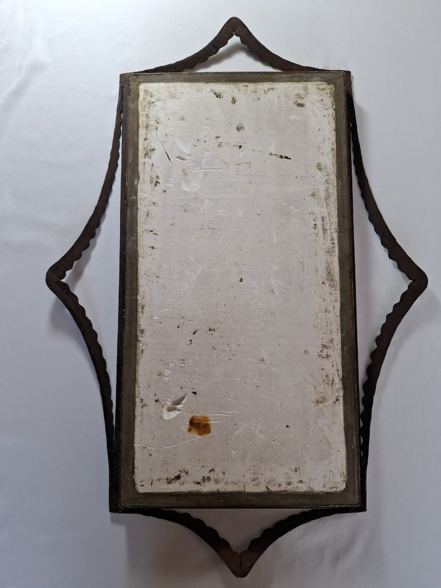 Art Deco Ceramic And Iron Wall Panel, Depicting A Vestal Virgin, Signed J. Franco & Nefto-photo-2