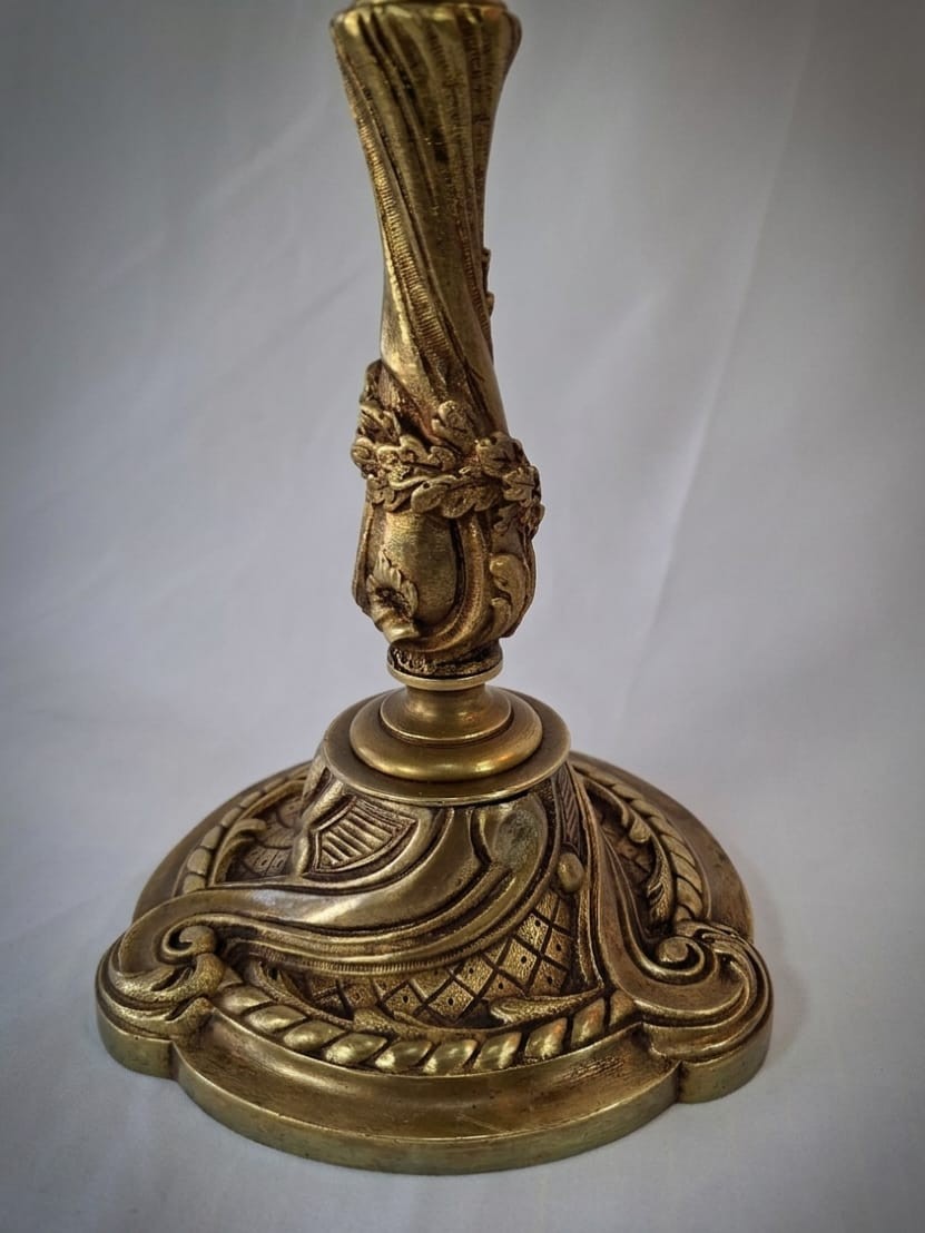 Bronze Desk Lamp, Glassware Signed d'Aurys (kralik & Sohn) Dlg école De Nancy, Gallé.-photo-1
