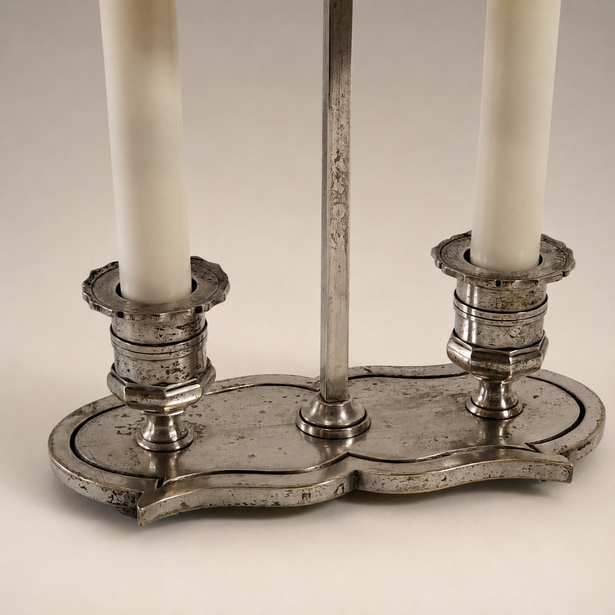 Louis XVI Style Hot Water Bottle Lamp With Painted Shade - Usb Rechargeable Candles - 20th Century-photo-2