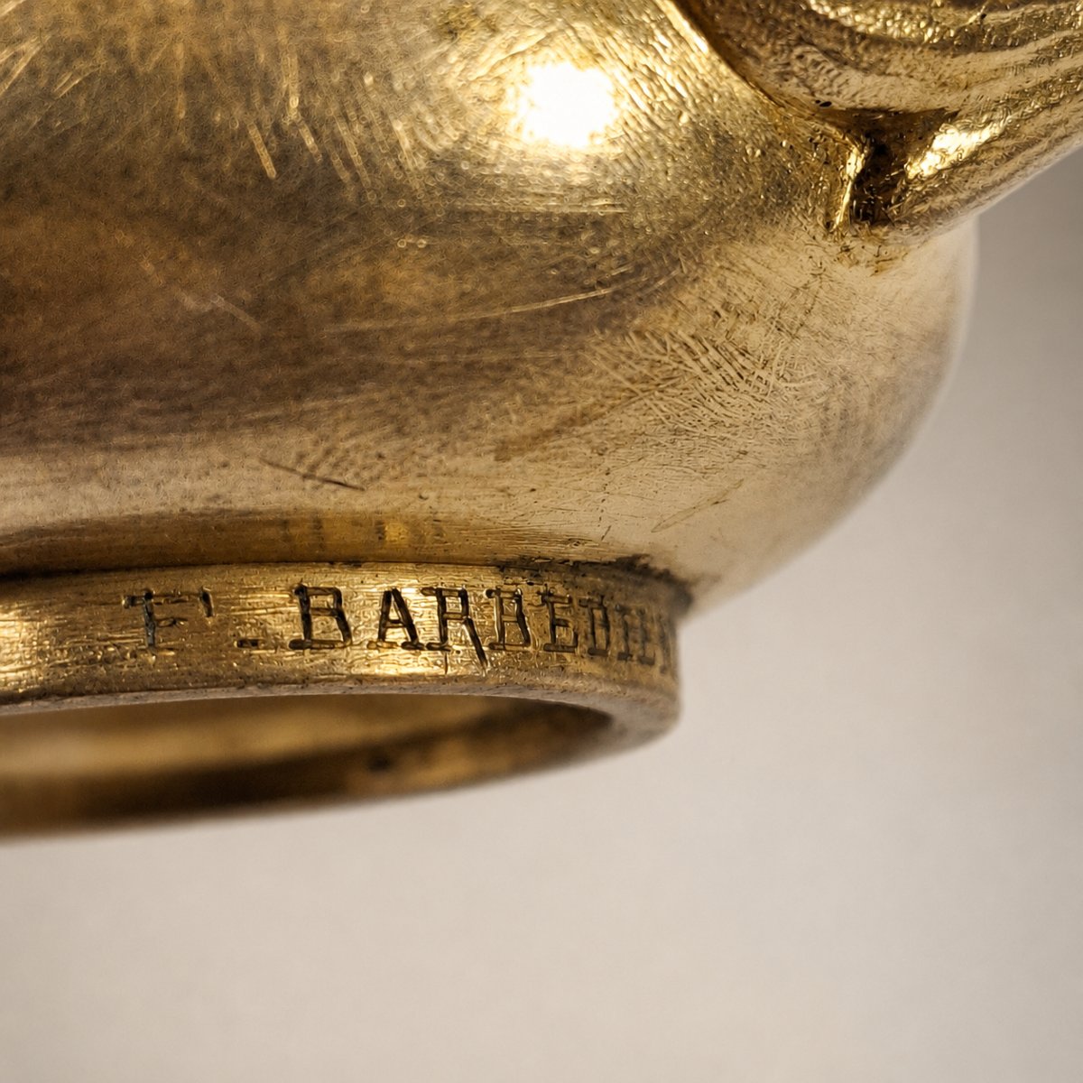 F. Barbedienne - Gilt Bronze Hand Candlestick With Antique Decoration, 19th Century Napoleon III-photo-3