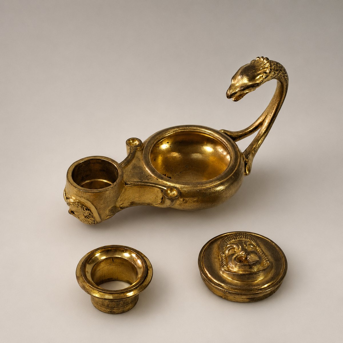 F. Barbedienne - Gilt Bronze Hand Candlestick With Antique Decoration, 19th Century Napoleon III-photo-4
