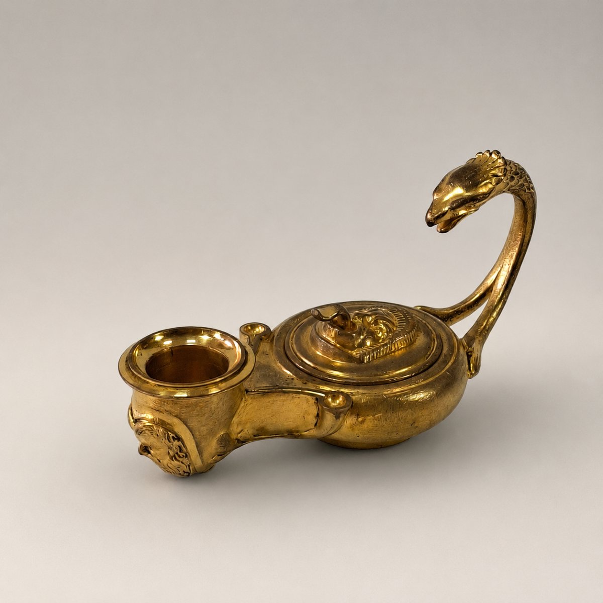 F. Barbedienne - Gilt Bronze Hand Candlestick With Antique Decoration, 19th Century Napoleon III-photo-2