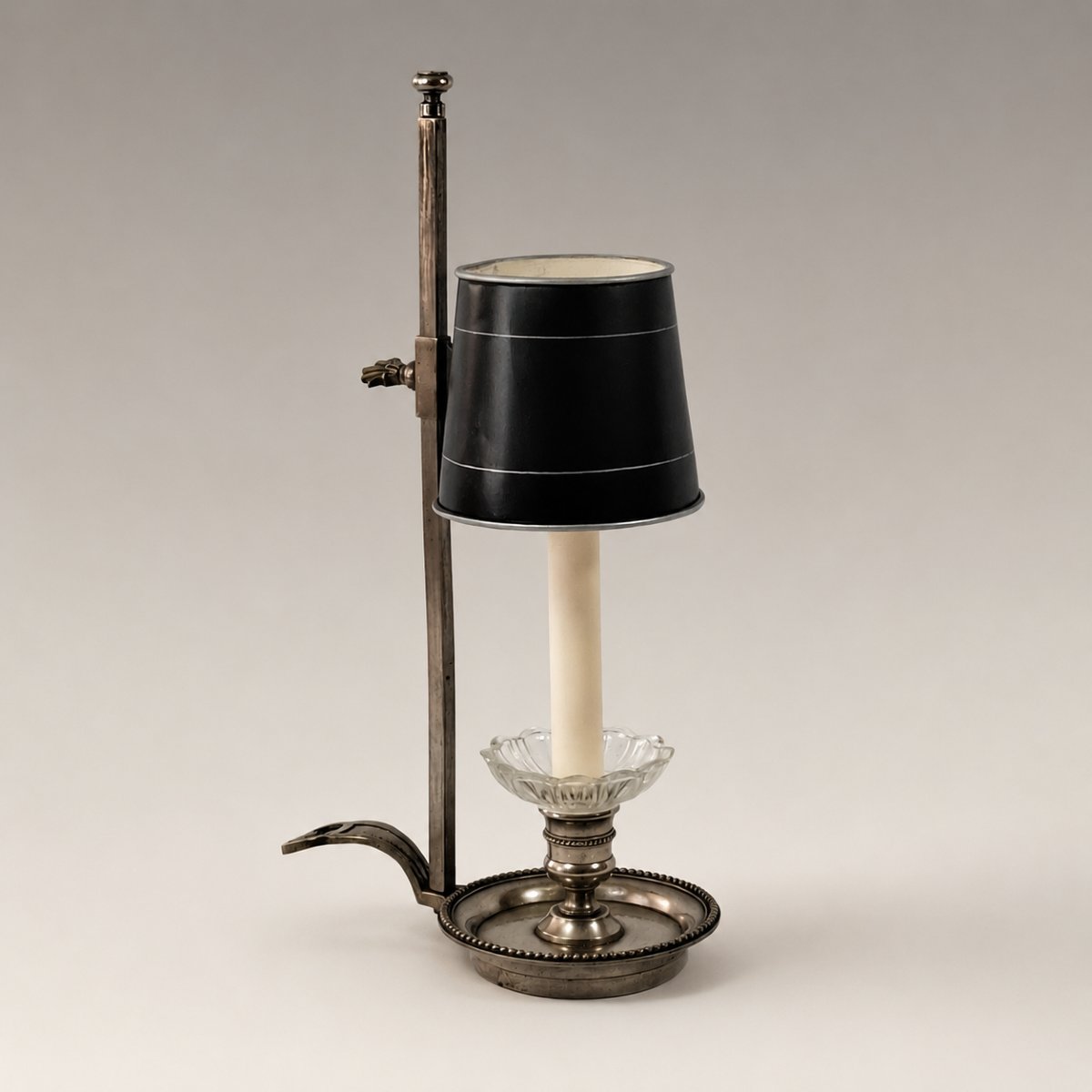 Portable Silver-plated Bronze Hot Water Bottle Lamp – Usb-rechargeable Candle Nightlight – 20th Century 