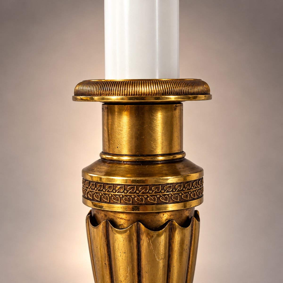 Pair Of Patinated Bronze Bedside Lamps—empire Style Reinterpreted In The Art Deco Style, Circa 1940–1950-photo-1
