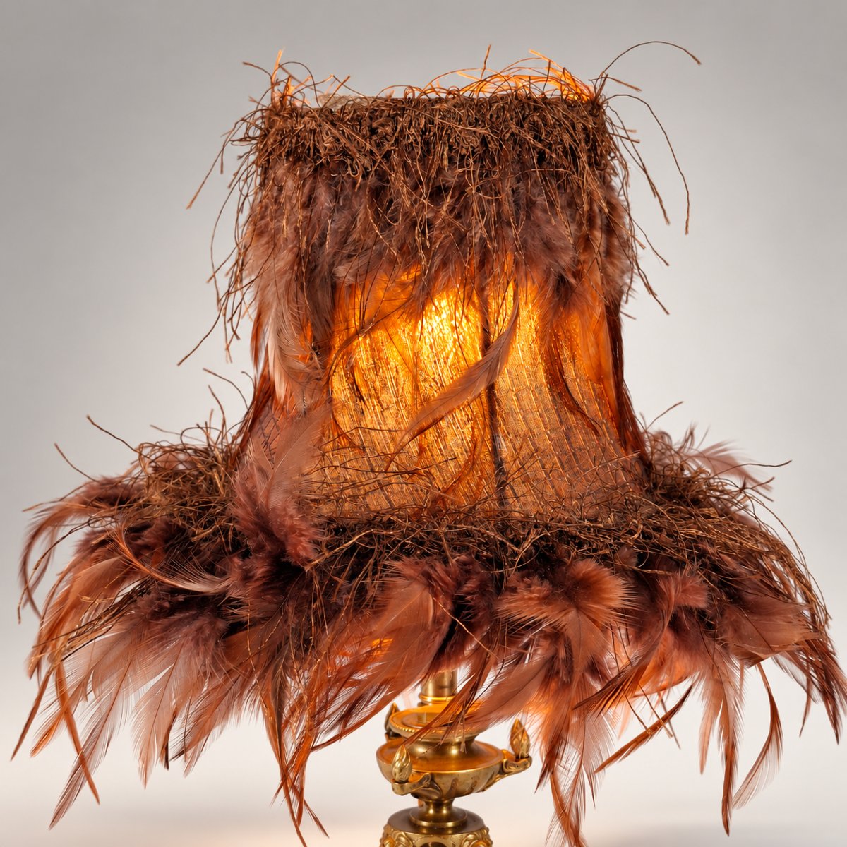 Paire de lampes en bronze XIXe – Flambeaux aux lions et serres d'aigle, cabinet de curiosités-photo-3