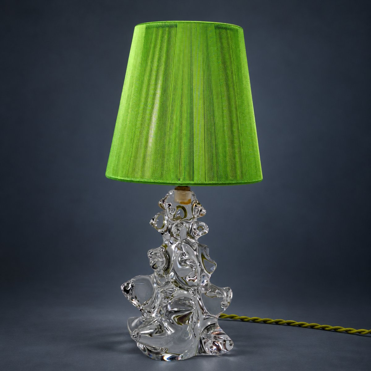 1960s Schneider France Crystal Lamp – Hand-crafted – New Wiring-photo-2